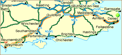 Route Dover - Weymouth
