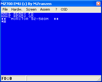 MZ-700 init screen