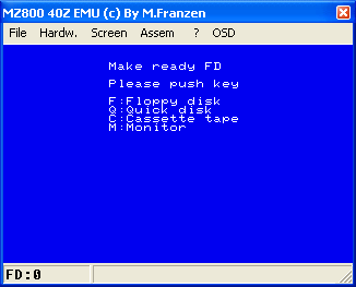 MZ-800 1st screen. 