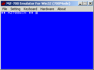 The emulator screen