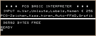 PCG BASIC INTERPRETER
