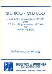 German Operation Manual for the Floppy Disk Drives SFD800/MFD800 Kersten & Partner