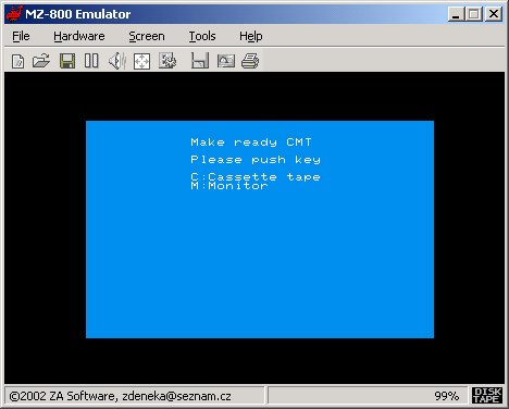 MZ-800 emulator screen