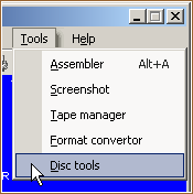 or start the disk tools from the tool menu
