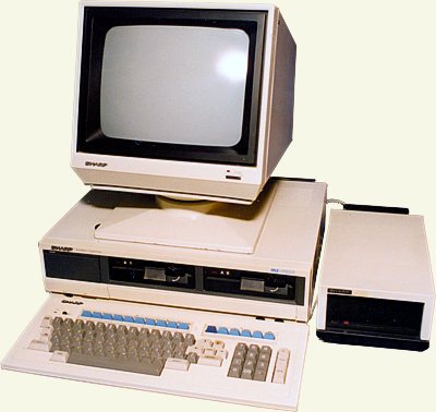 MZ-3541 with Keyboard MZ-1K04, Monitor MZ-1D02, and HDD SHARP/Honeywell Bull DSS 5110 10Mb