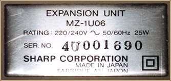 MZ-1U06 label