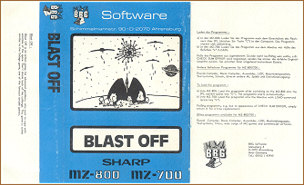 The original cover of the game BLAST OFF
