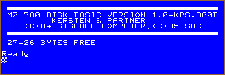 Initial screen of the K&P-BASIC