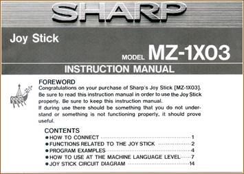 MZ-1X03 Instruction Manual