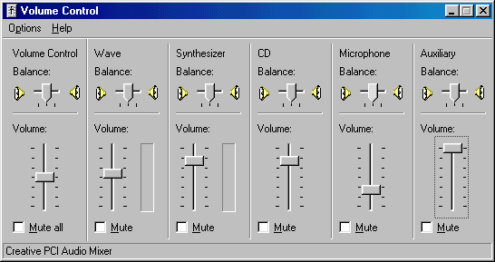 Windows Volume Control Panel