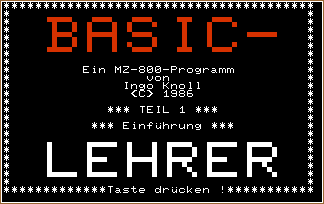 The german S-BASIC tutor for the MZ-800