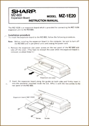 MZ-1E20 Instruction Manual