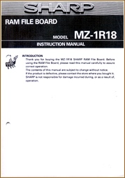 MZ-1R18 Instruction Manual