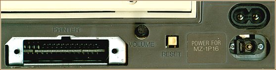 Operating elements at the rear of the MZ-800