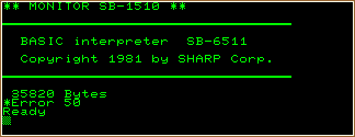 SHARP Disk Basic SB-6511