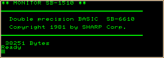 Double Precision Disk Basic SHARP SB-6610