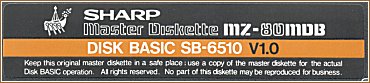 The label of the original disk volume SB-6510