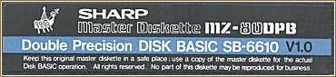 The label of the original disk volume SB-6610