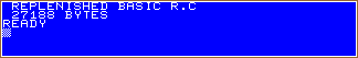 Initial screen of the BASIC R. C